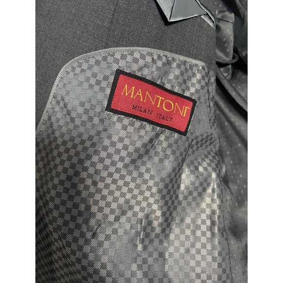 Mantoni Mens Gray 100% Virgin Wool Suit Jacket Blazer Italy Super 140s Size 44 - Picture 3 of 14